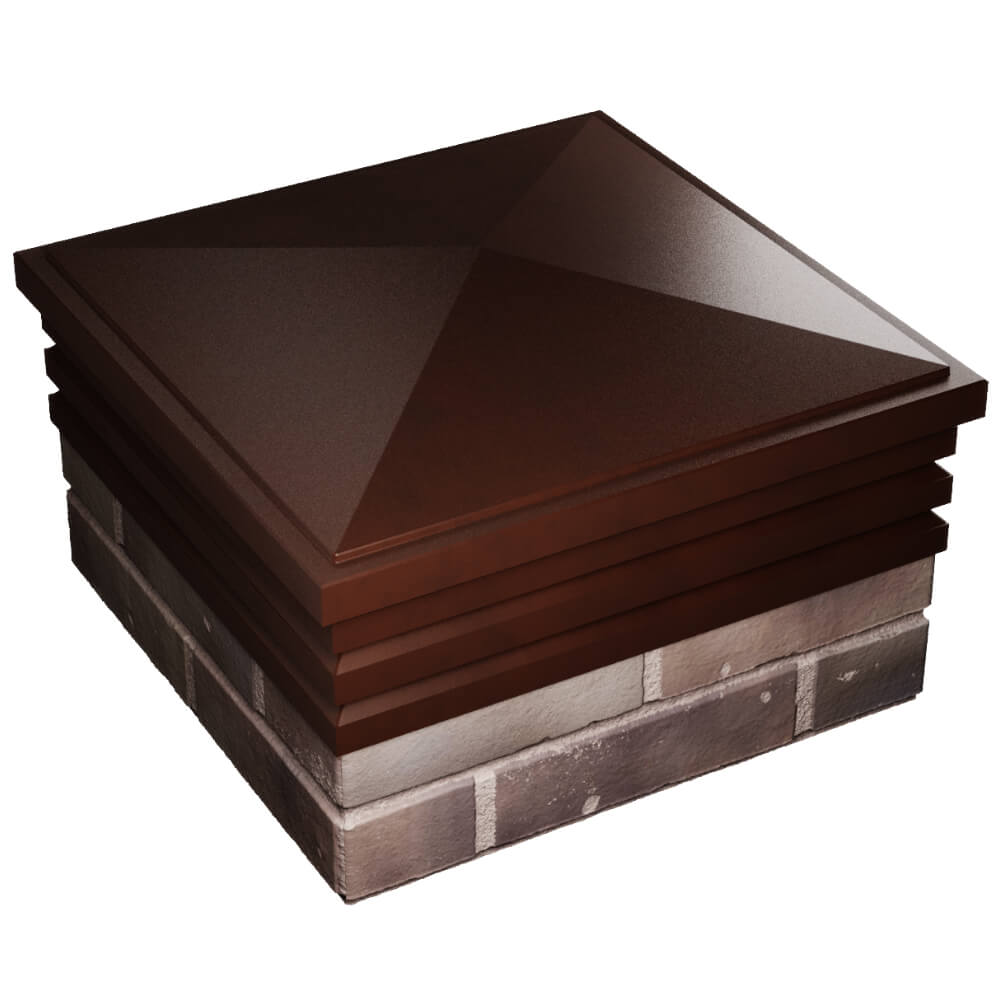 Колпак Zking Бона ХайТек Коричневый на столб 2х2 кирпича (513х513мм) в Ереване фото