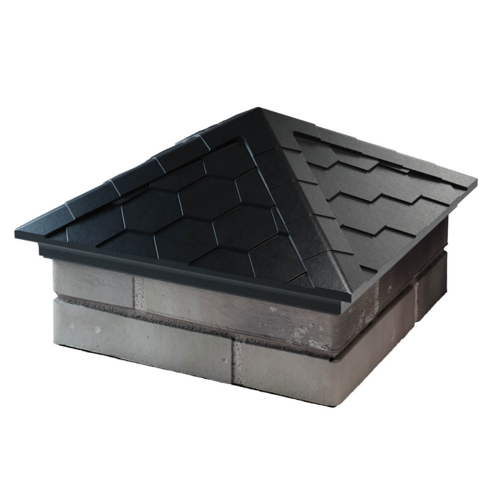 Колпак Zking Эверест Черный на столб 1.5х1.5 кирпича (390х390мм) в Ереване фото