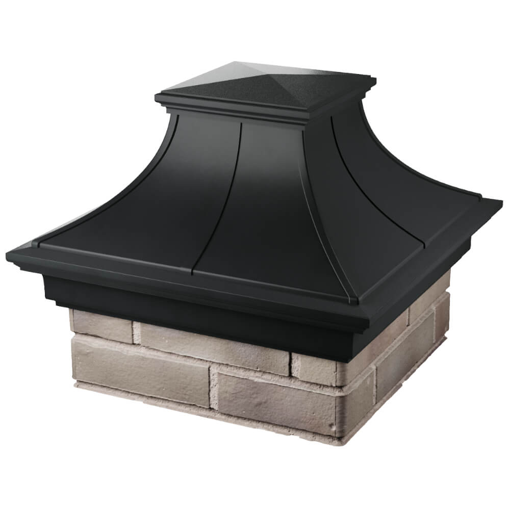 Колпак Zking Монблан Премиум Черный на столб 1.5х1.5 кирпича (385х385мм) в Ереване фото