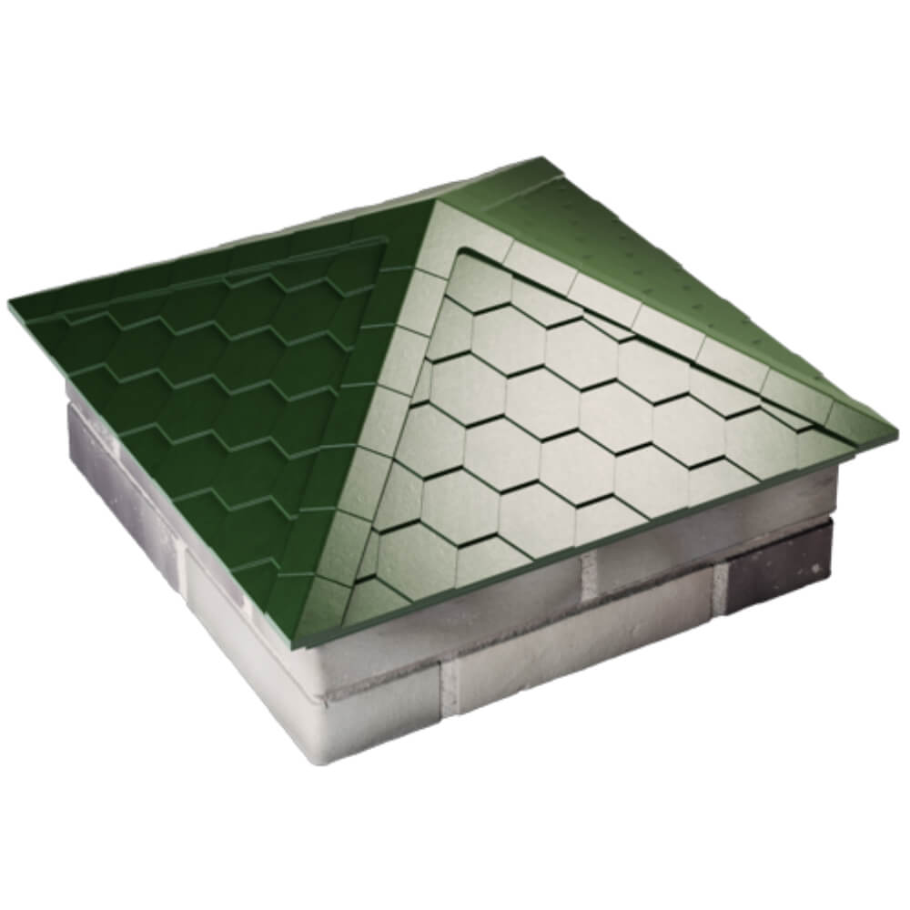 Колпак Zking Эверест Зеленый на столб 2х2 кирпича (535х535мм) Ереван фото