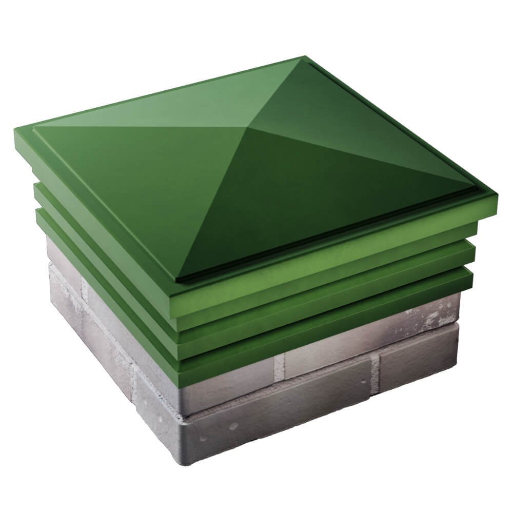 Колпак Zking Бона ХайТек Зеленый на столб 1.5х1.5 кирпича (385х385мм) в Ереване фото