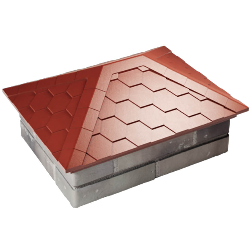 Колпак Zking Эверест Красный на столб 2х1.5 кирпича (520х390мм) Ереван фото