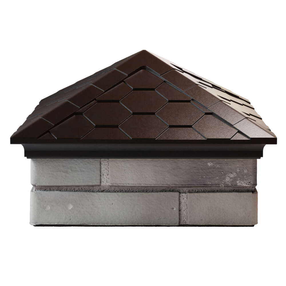 Колпак Zking Эверест Коричневый на столб 1.5х1.5 кирпича (390х390мм) Ереван фото