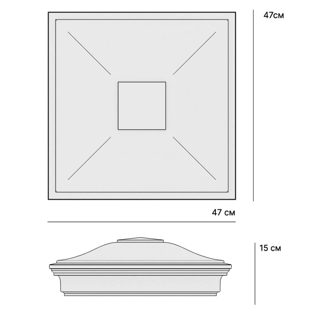Колпак Zking Монблан Коричневый на столб 1.5х1.5 кирпича (385х385мм) в Ереване фото