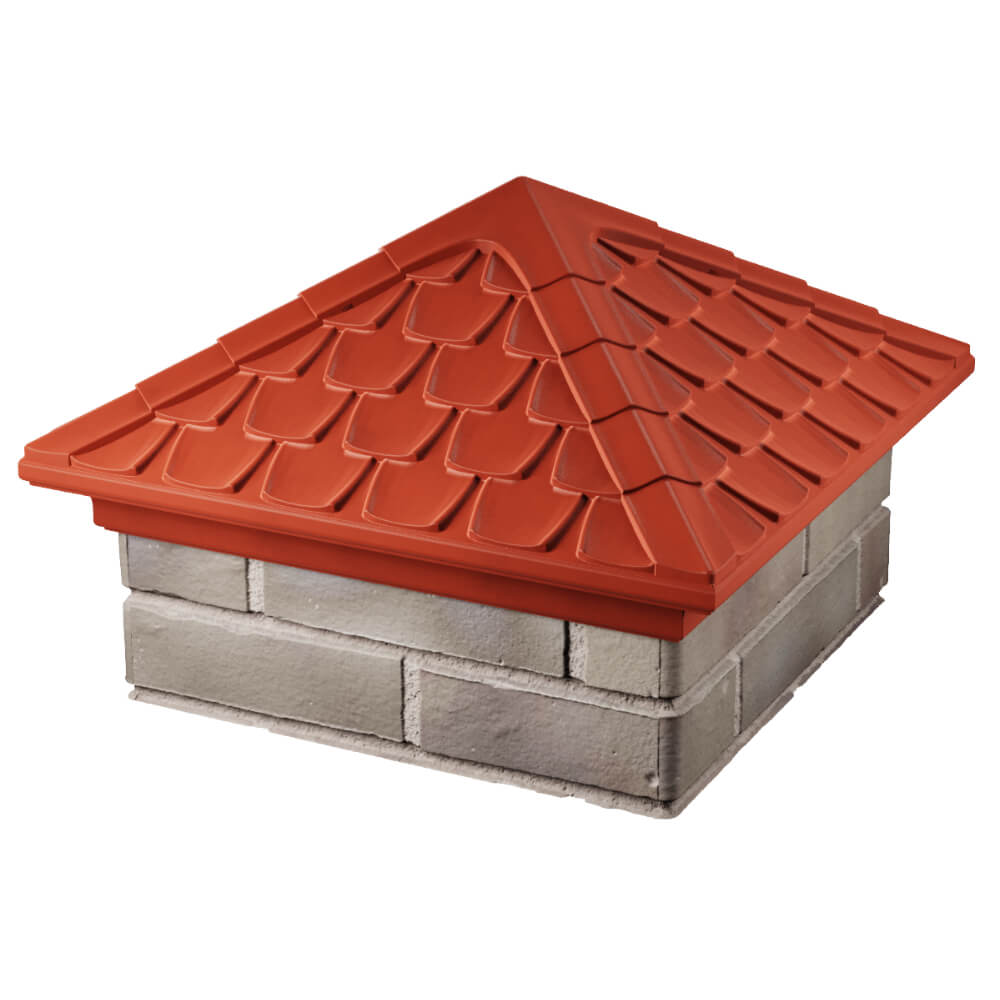 Колпак Zking Эльбрус Красный на столб 1.5х1.5 кирпича (385х385мм) в Ереване фото