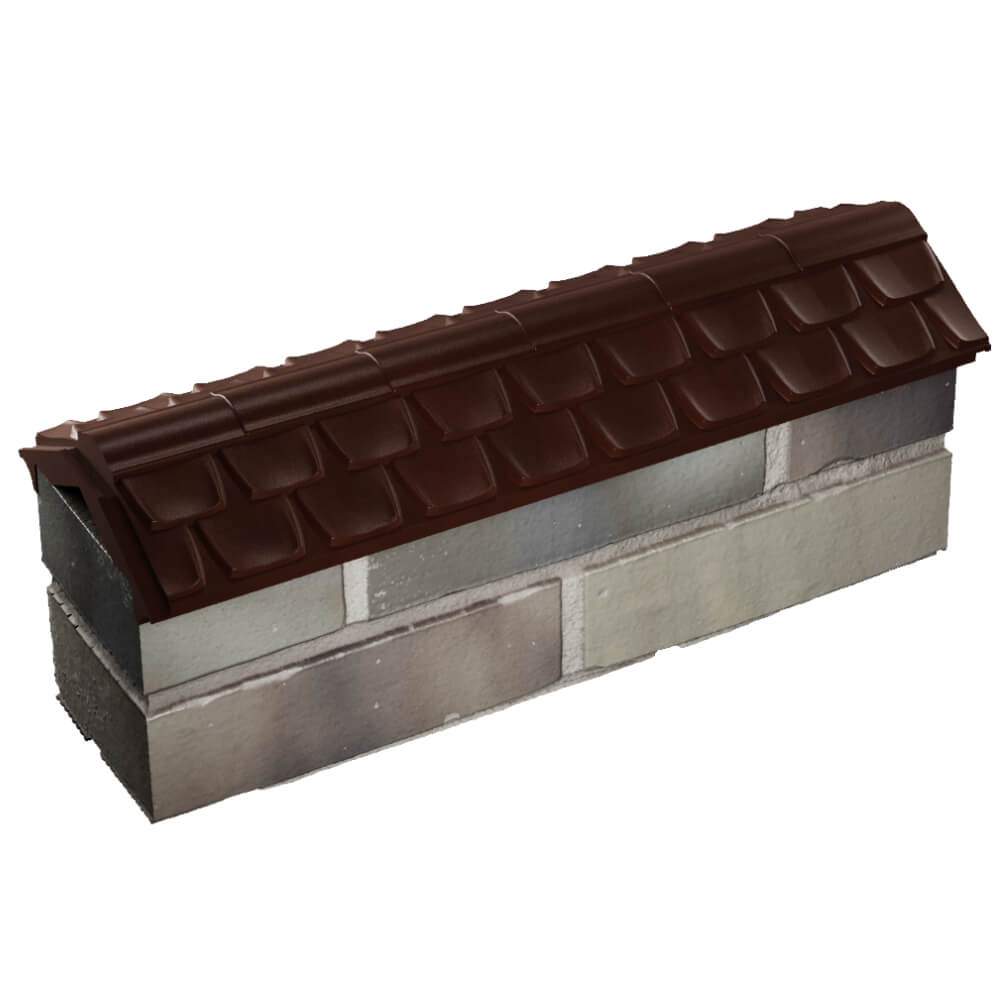 Парапет Zking Эльбрус Коричневый с посадкой на 0.5 кирпича (130мм) в Ереване фото