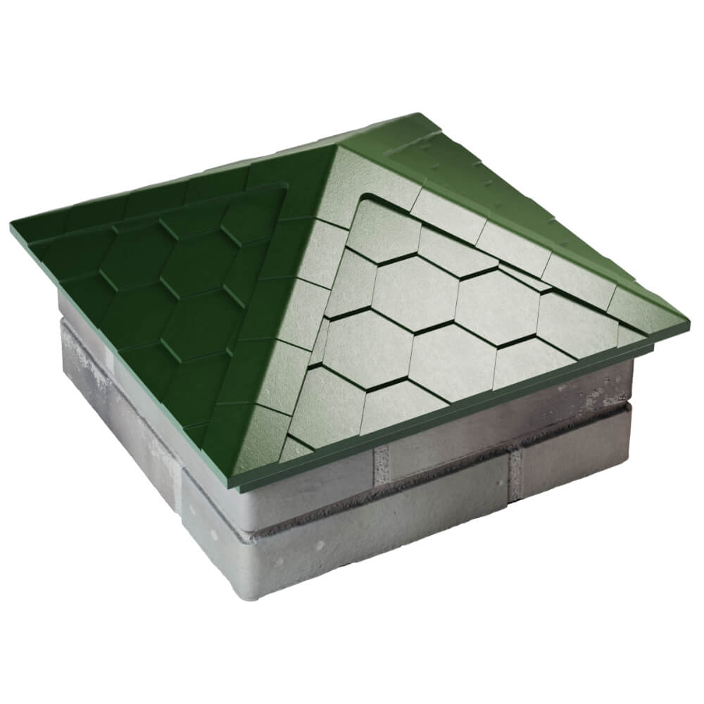 Колпак Zking Эверест Зеленый на столб 1.5х1.5 кирпича (390х390мм) в Ереване фото