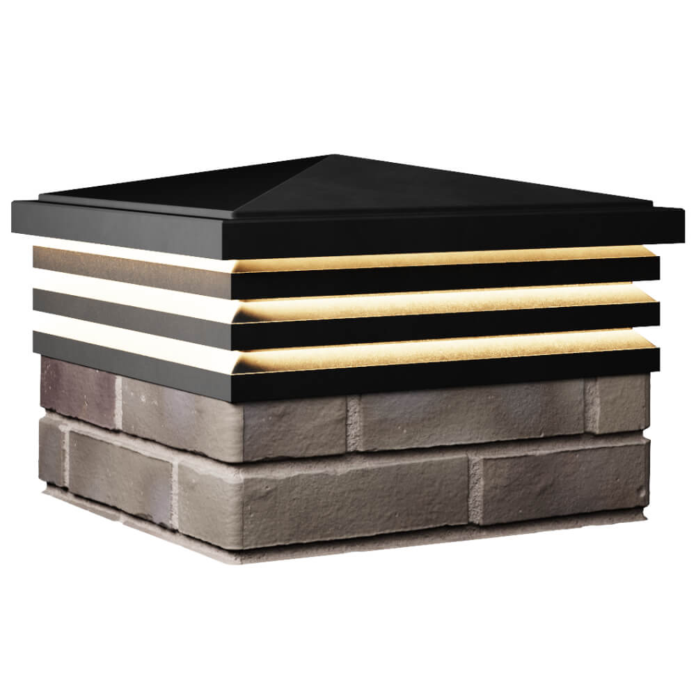 Колпак Zking Бона ХайТек Черный на столб 1.5х1.5 кирпича (385х385мм) с подсветкой в Ереване фото