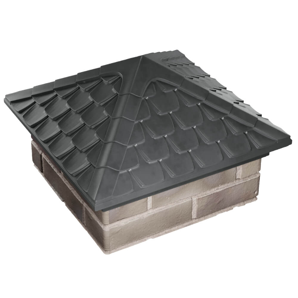 Колпак Zking Эльбрус Серый на столб 1.5х1.5 кирпича (385х385мм) в Ереване фото