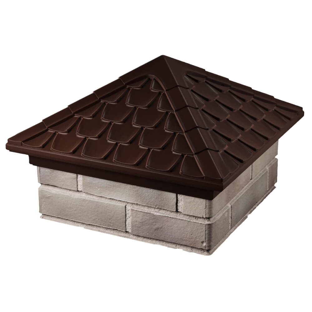 Колпак Zking Эльбрус Коричневый на столб 1.5х1.5 кирпича (385х385мм) в Ереване фото