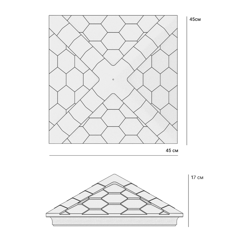 Колпак Zking Эверест Бежевый на столб 1.5х1.5 кирпича (390х390мм) в Ереване фото