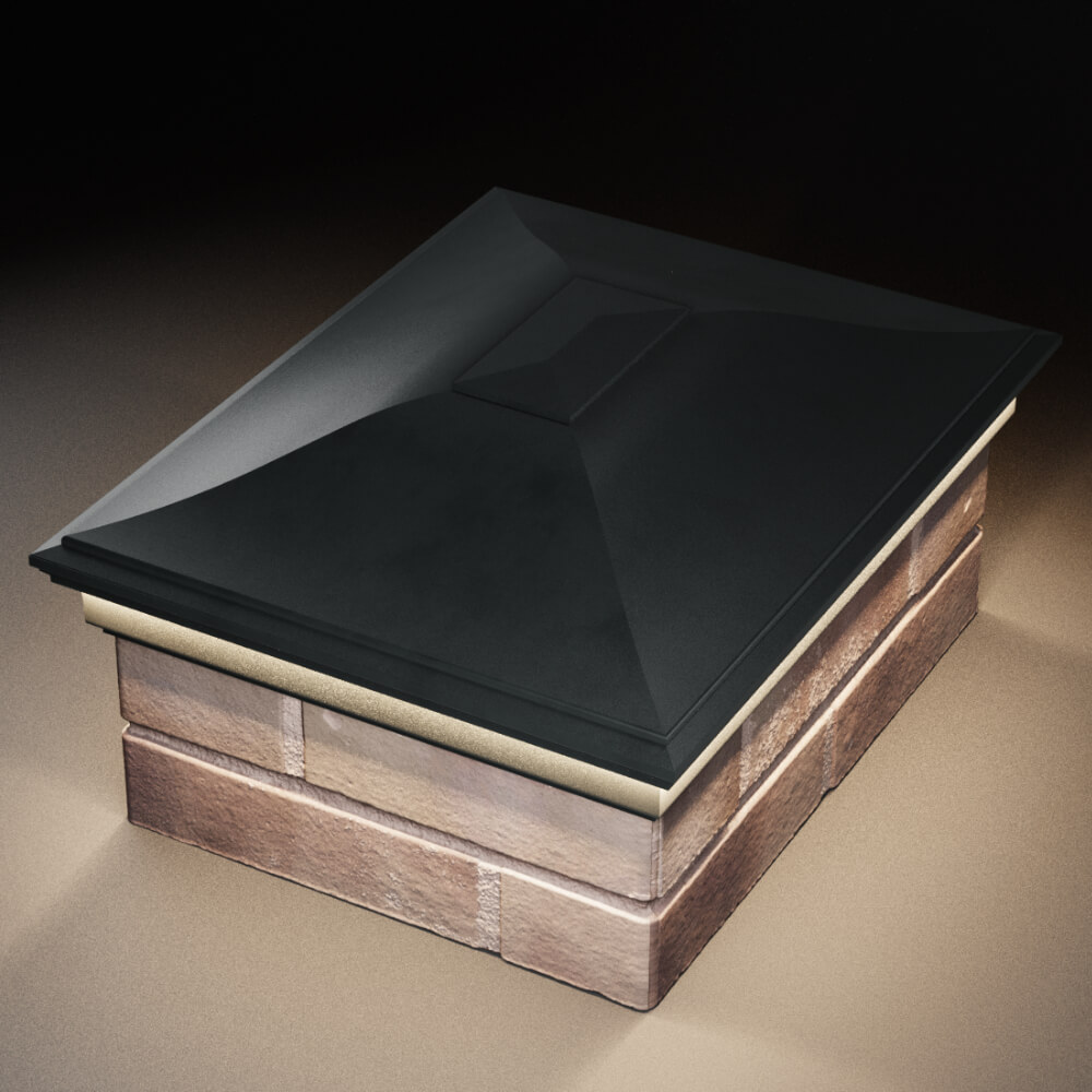 Колпак Zking Монблан Черный на столб 2х1.5 кирпича (515х385мм) c подсветкой в Ереване фото