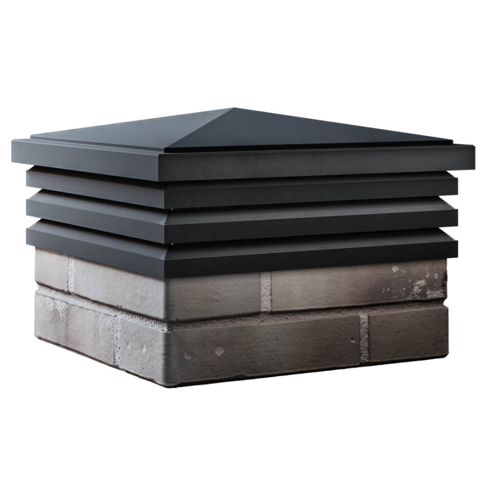 Колпак Zking Бона ХайТек Черный на столб 1.5х1.5 кирпича (385х385мм) в Ереване фото