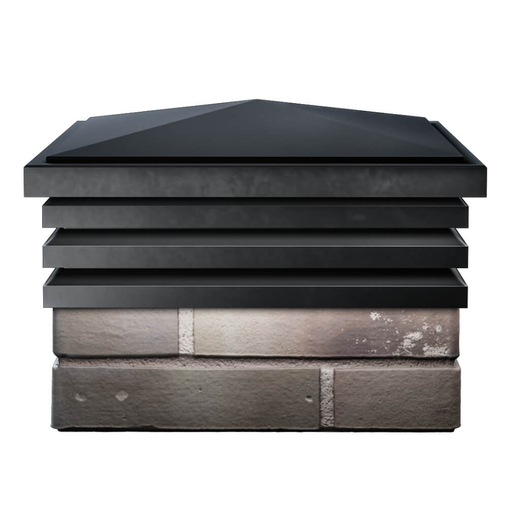 Колпак Zking Бона ХайТек Черный на столб 1.5х1.5 кирпича (385х385мм) Ереван фото