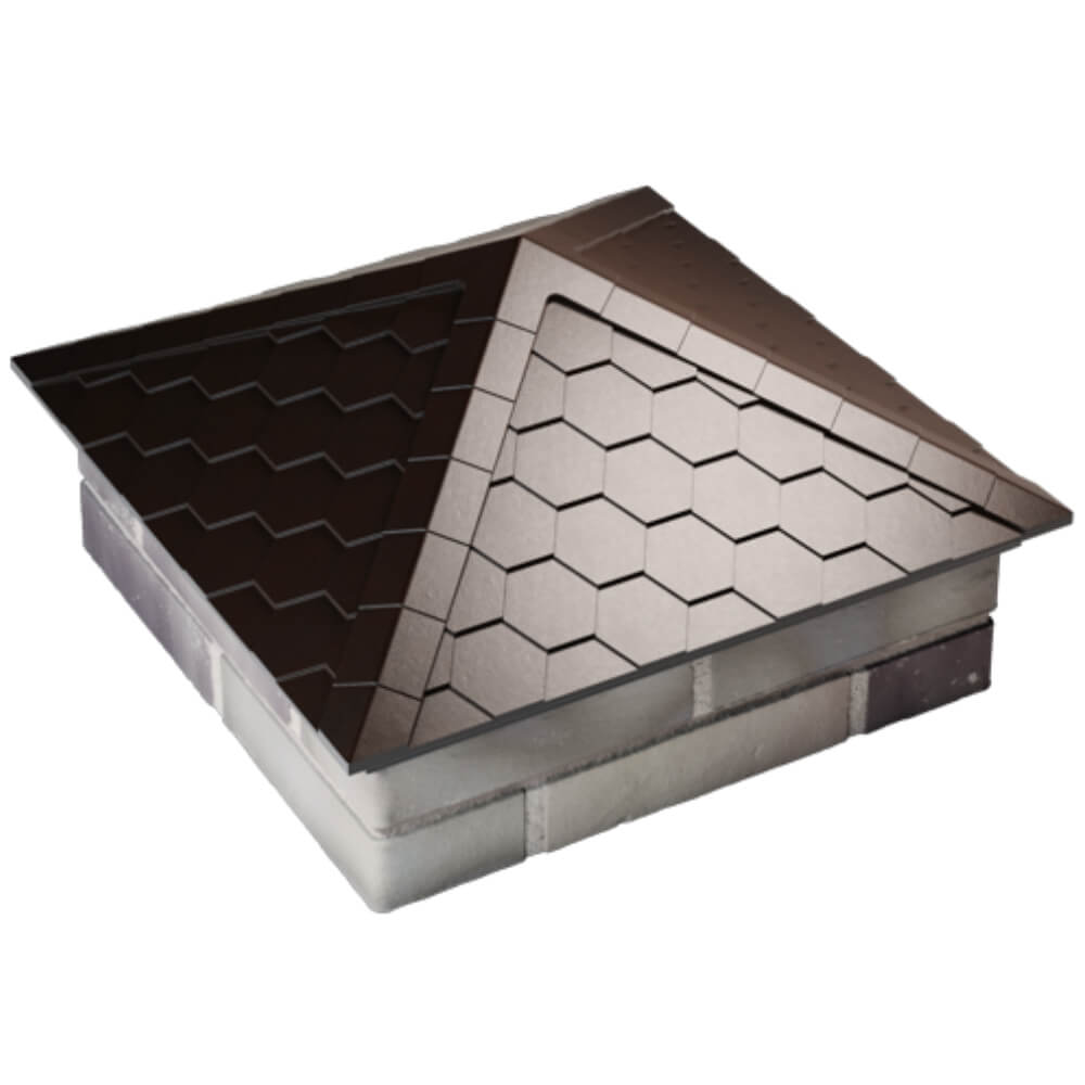 Колпак Zking Эверест Коричневый на столб 2х2 кирпича (535х535мм) Ереван фото