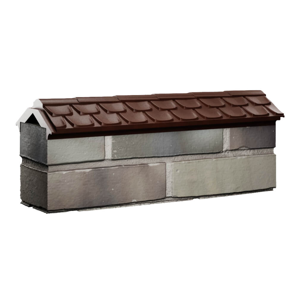 Парапет Zking Эльбрус Коричневый с посадкой на 0.5 кирпича (130мм) Ереван фото