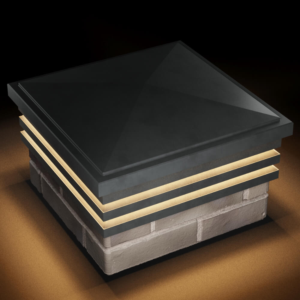 Колпак Zking Бона ХайТек Серый на столб 1.5х1.5 кирпича (385х385мм) с подсветкой в Ереване фото