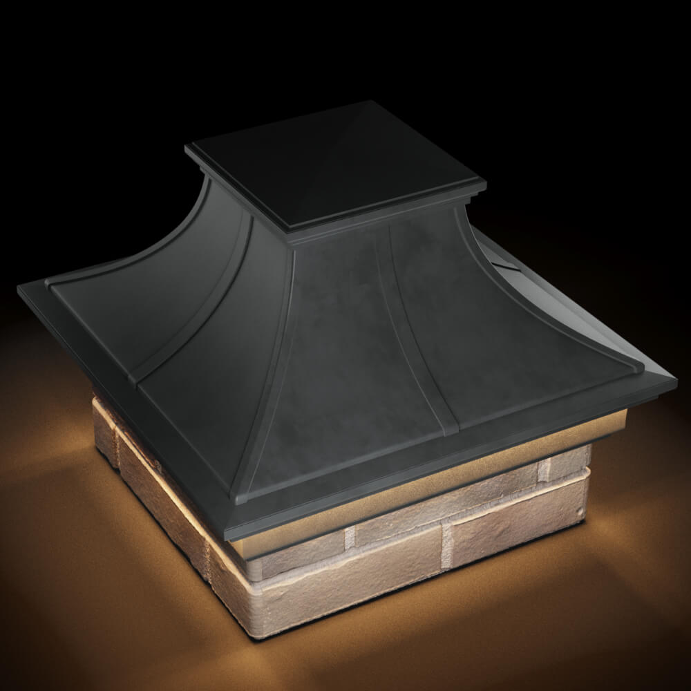 Колпак Zking Монблан Премиум Серый на столб 1.5х1.5 кирпича (385х385мм) с подсветкой в Ереване фото