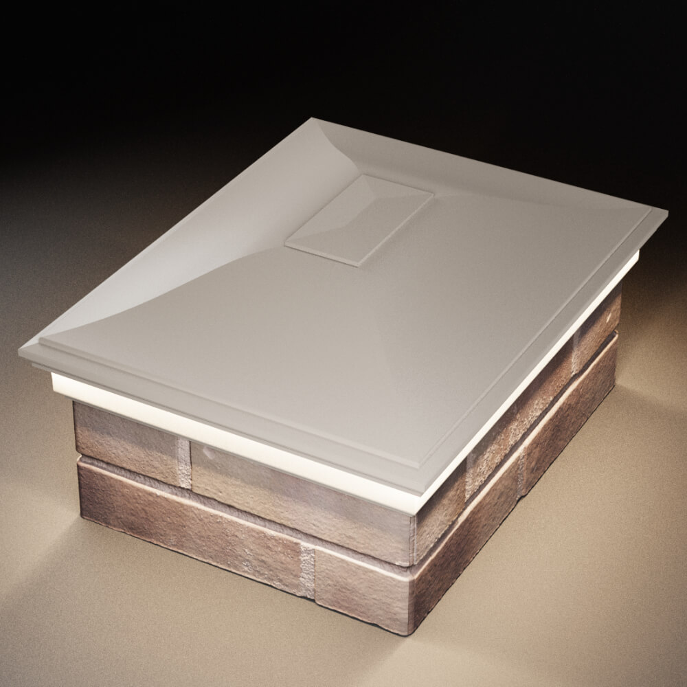 Колпак Zking Монблан Бежевый на столб 2х1.5 кирпича (515х385мм) c подсветкой в Ереване фото