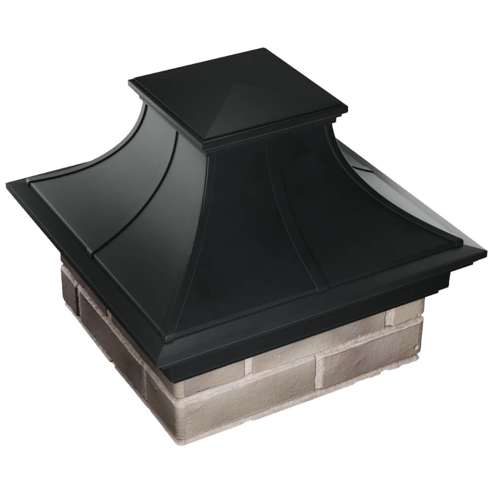 Колпак Zking Монблан Премиум Черный на столб 1.5х1.5 кирпича (385х385мм) в Ереване фото