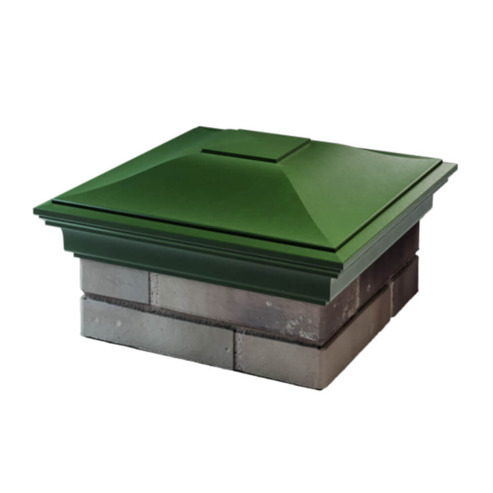 Колпак Zking Монблан Зеленый на столб 1.5х1.5 еврокирпича 0.7НФ (355х355мм) в Ереване фото