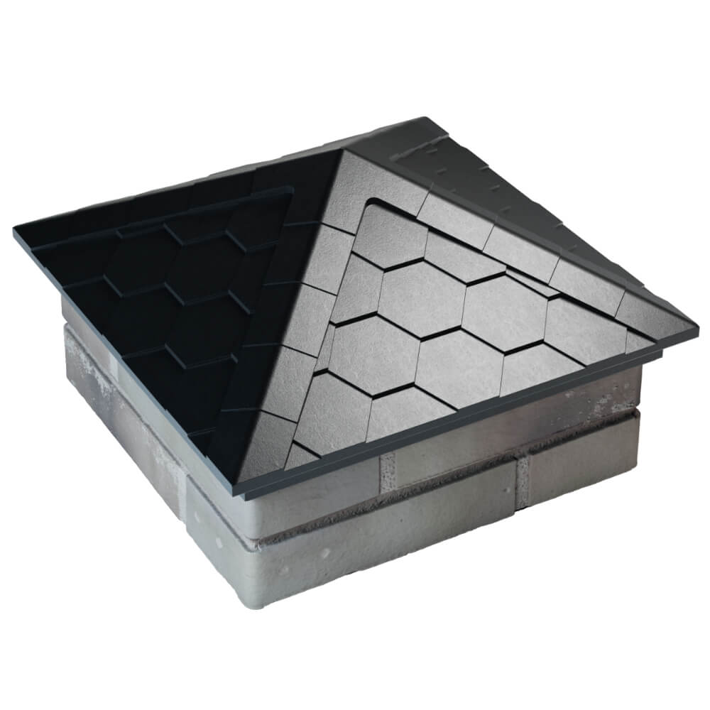 Колпак Zking Эверест Черный на столб 1.5х1.5 кирпича (390х390мм) в Ереване фото