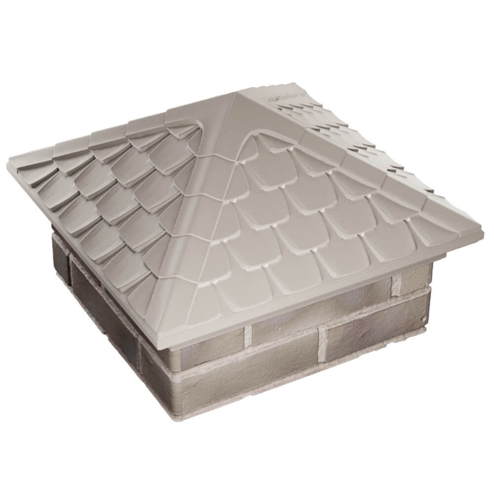 Колпак Zking Эльбрус Бежевый на столб 1.5х1.5 кирпича (385х385мм) в Ереване фото