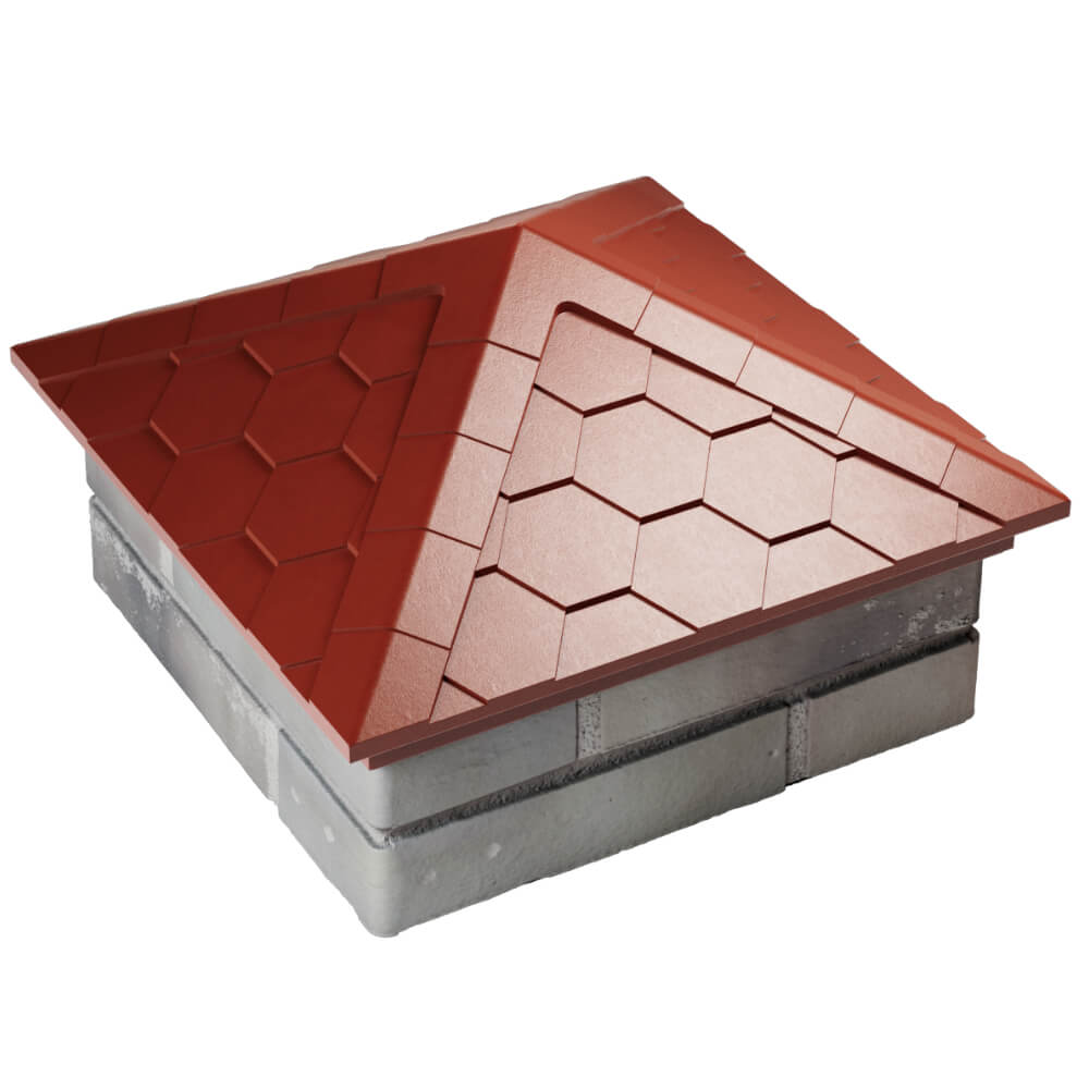 Колпак Zking Эверест Красный на столб 1.5х1.5 кирпича (390х390мм) в Ереване фото