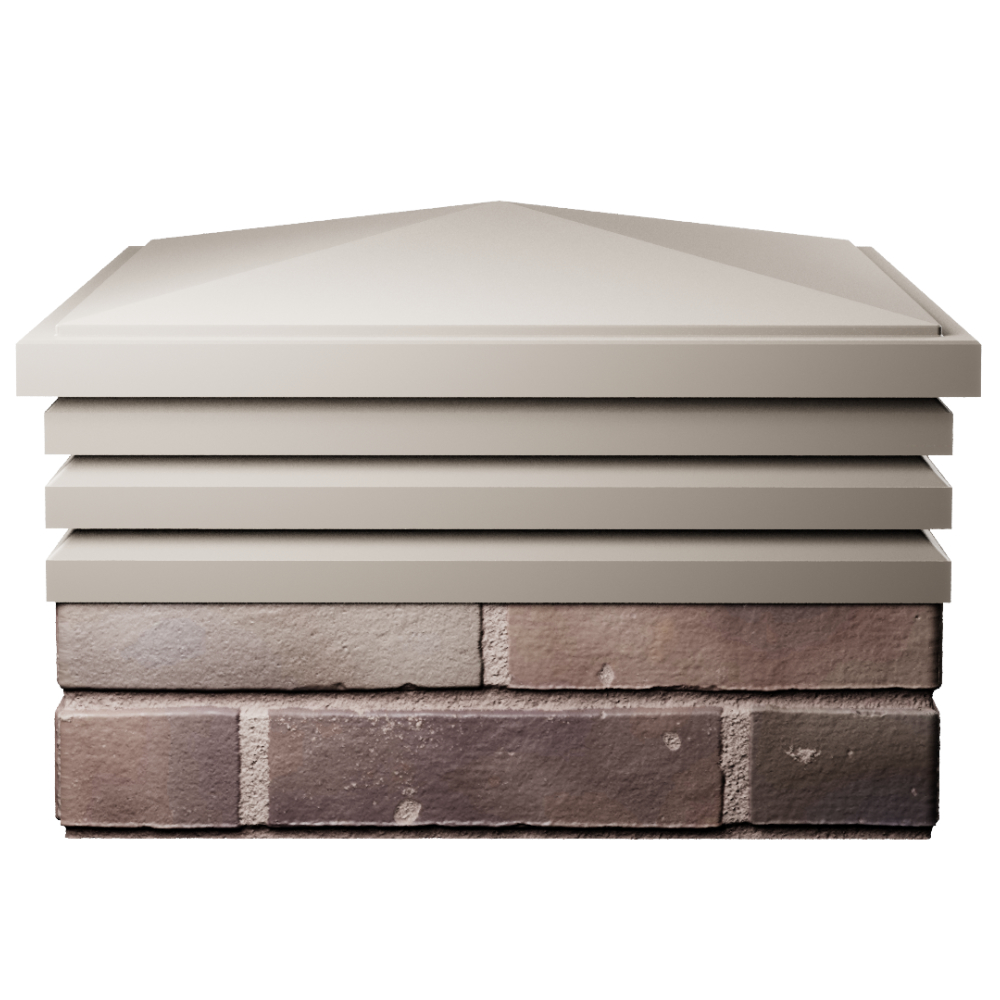 Колпак Zking Бона ХайТек Бежевый на столб 2х2 кирпича (513х513мм) Ереван фото