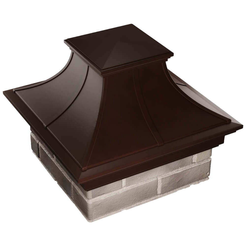 Колпак Zking Монблан Премиум Коричневый на столб 1.5х1.5 кирпича (385х385мм) в Ереване фото