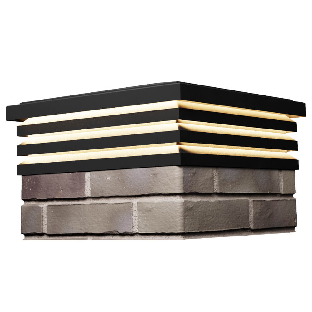 Колпак Zking Бона ХайТек Черный на столб 1.5х1.5 кирпича (385х385мм) с подсветкой в Ереване фото