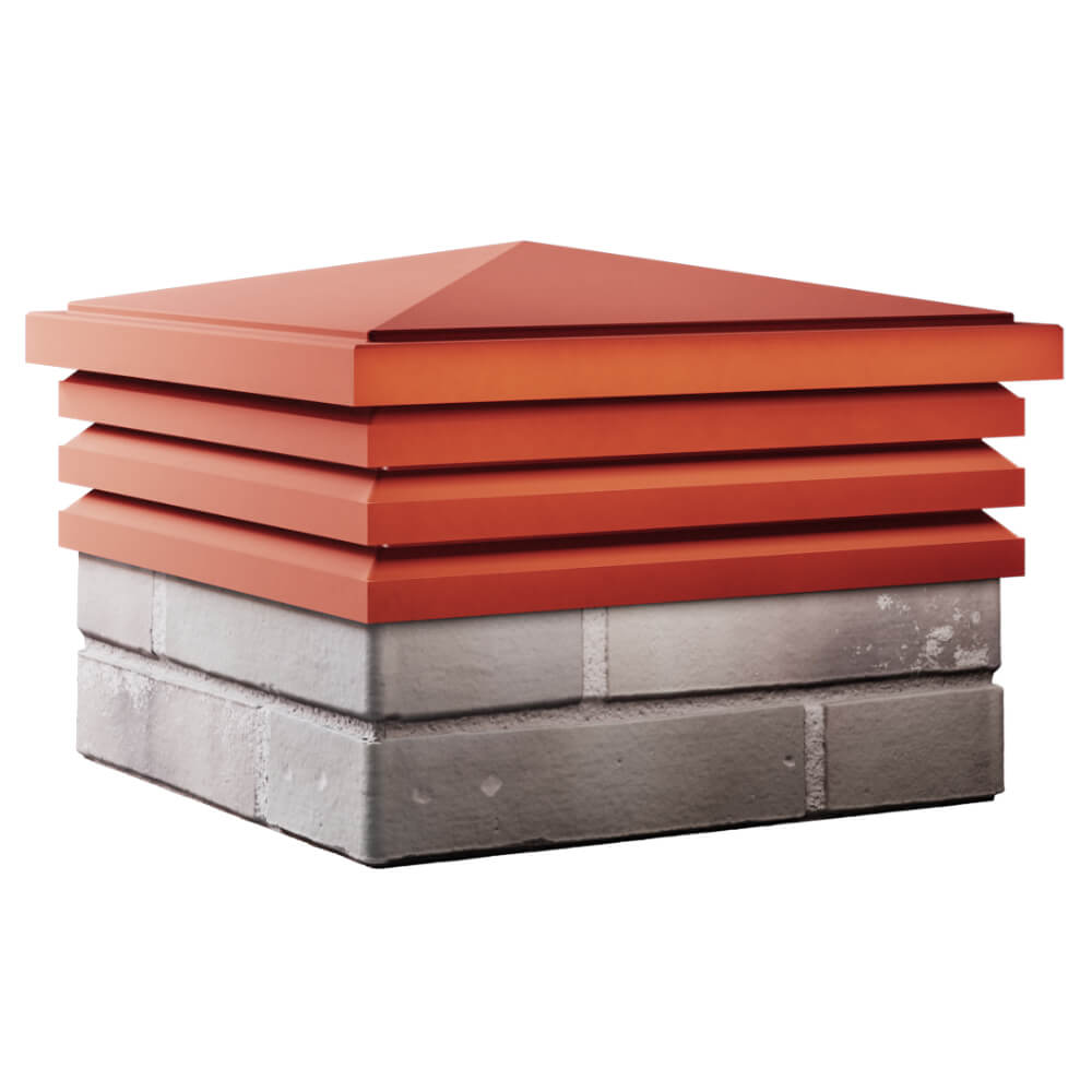 Колпак Zking Бона ХайТек Красный на столб 1.5х1.5 кирпича (385х385мм) в Ереване фото