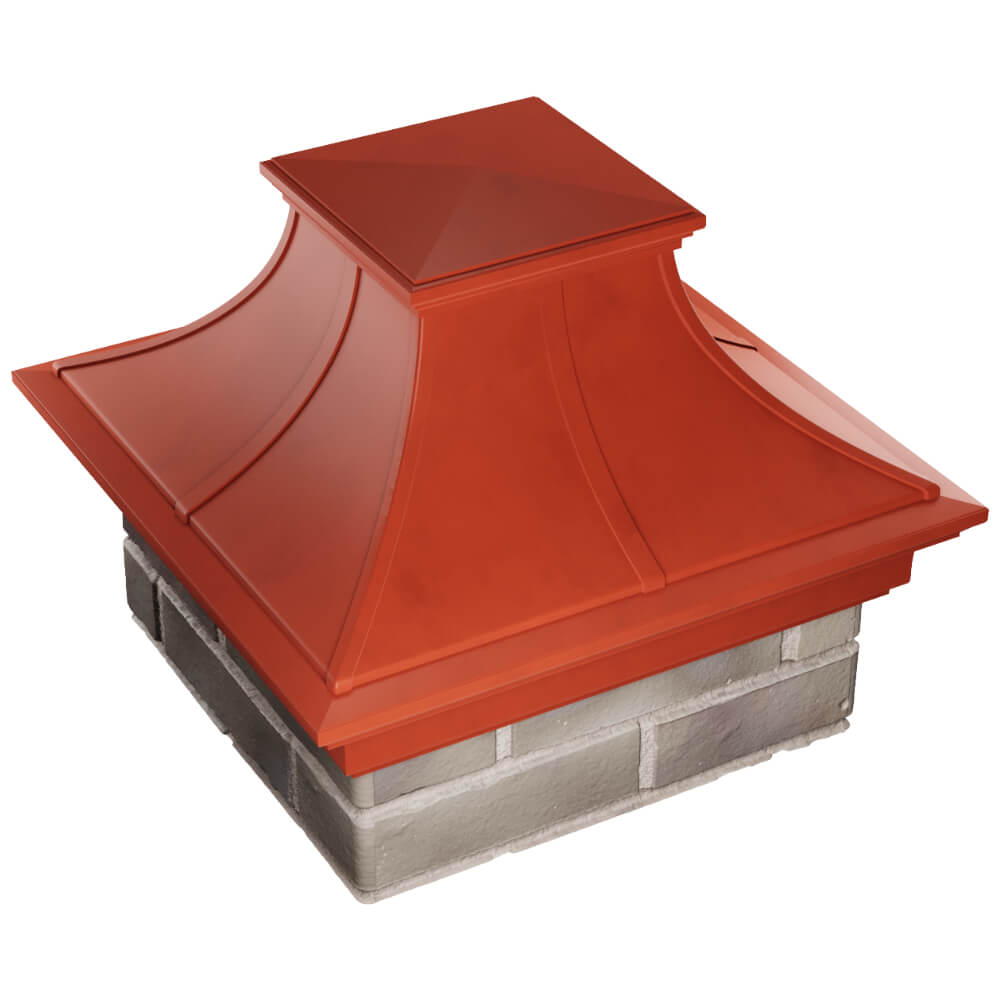 Колпак Zking Монблан Премиум Красный на столб 1.5х1.5 кирпича (385х385мм) в Ереване фото