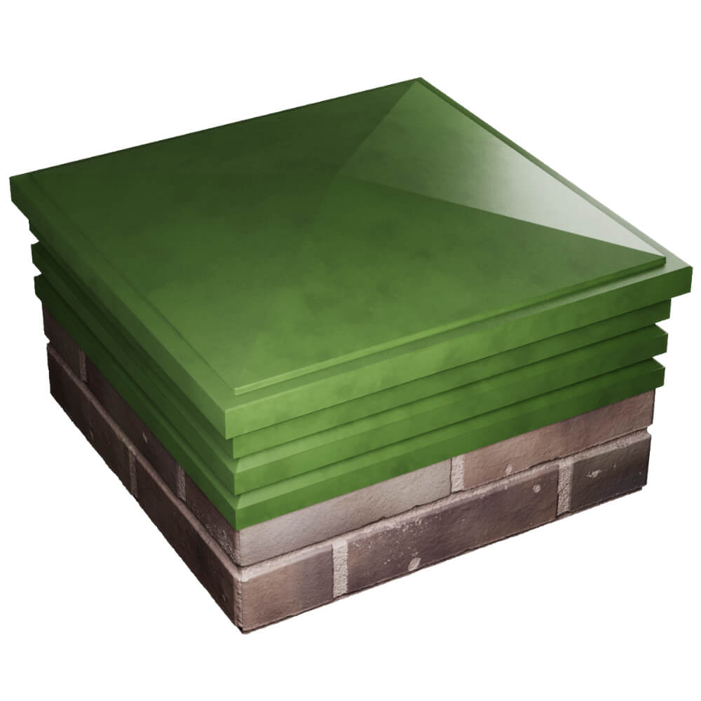 Колпак Zking Бона ХайТек Зеленый на столб 2х2 кирпича (513х513мм) в Ереване фото