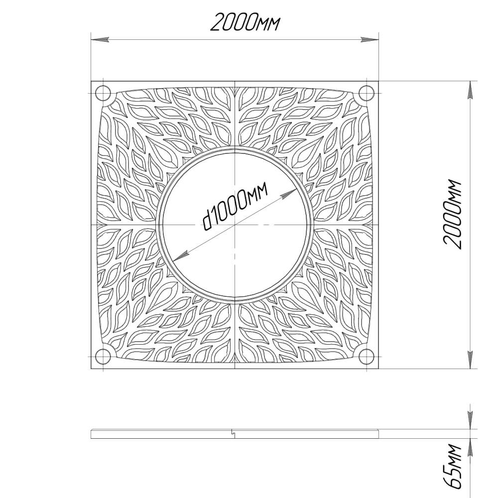 Приствольная решетка для дерева ZKING CRUST 2х2м Черная в Ереване фото