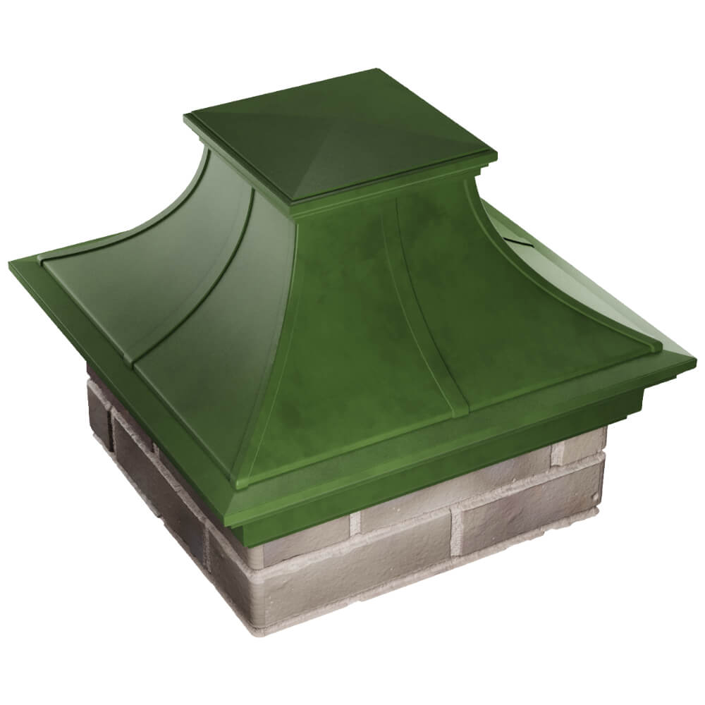 Колпак Zking Монблан Премиум Зеленый на столб 1.5х1.5 кирпича (385х385мм) в Ереване фото