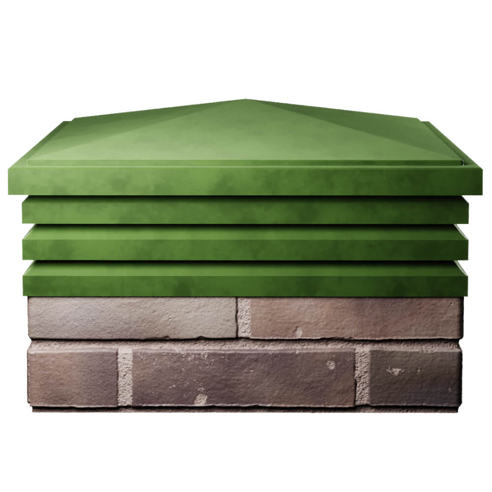 Колпак Zking Бона ХайТек Зеленый на столб 2х2 кирпича (513х513мм) Ереван фото