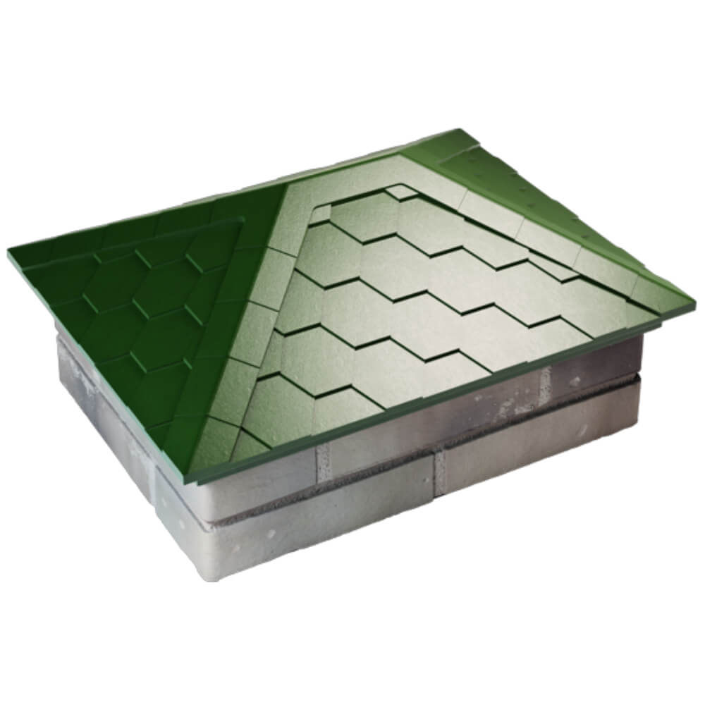 Колпак Zking Эверест Зеленый на столб 2х1.5 кирпича (520х390мм) Ереван фото