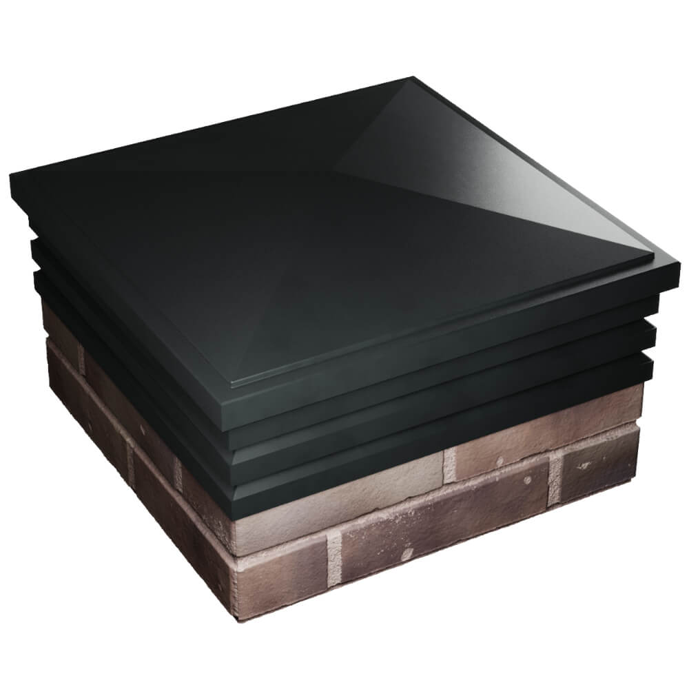 Колпак Zking Бона ХайТек Черный на столб 2х2 кирпича (513х513мм) в Ереване фото