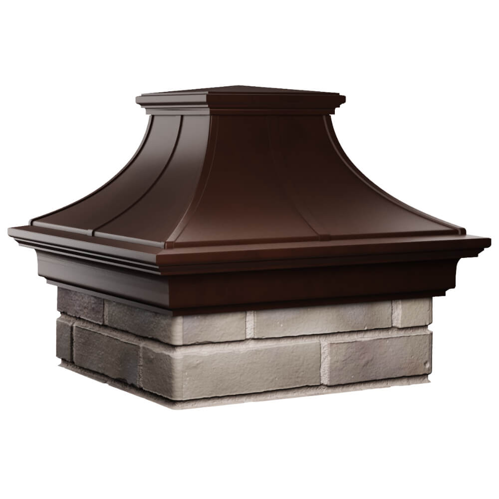 Колпак Zking Монблан Премиум Коричневый на столб 1.5х1.5 кирпича (385х385мм) в Ереване фото