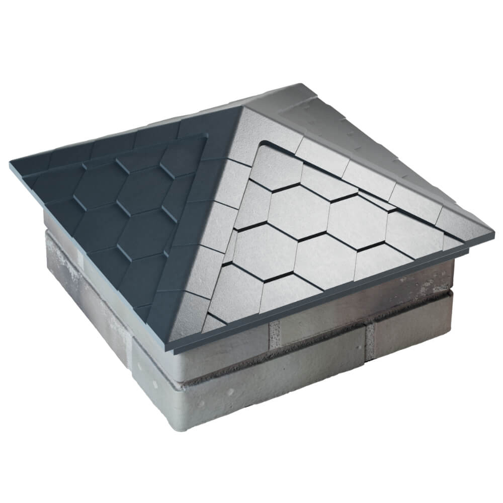 Колпак Zking Эверест Серый на столб 1.5х1.5 кирпича (390х390мм) в Ереване фото