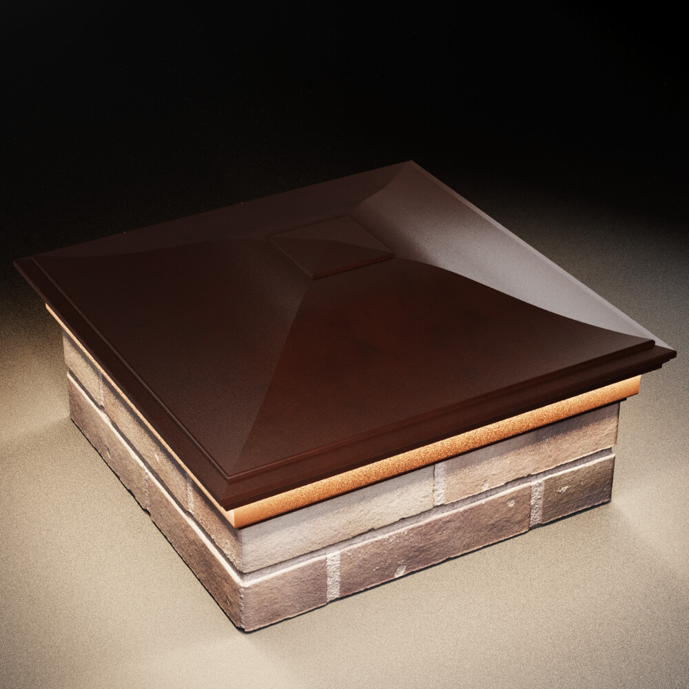 Колпак Zking Монблан Коричневый на столб 2х2 кирпича (515х515мм) c подсветкой в Ереване фото