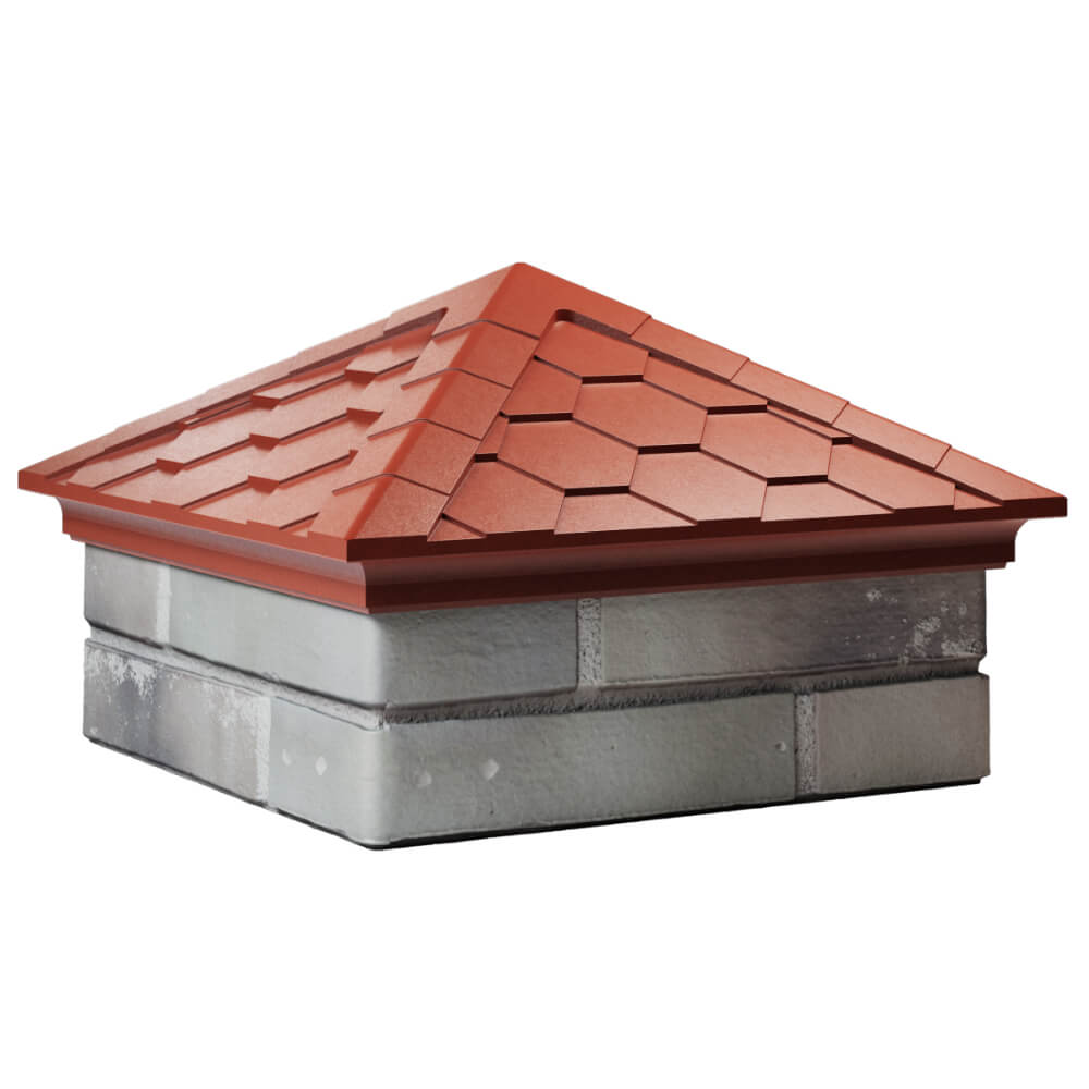 Колпак Zking Эверест Красный на столб 1.5х1.5 кирпича (390х390мм) в Ереване фото