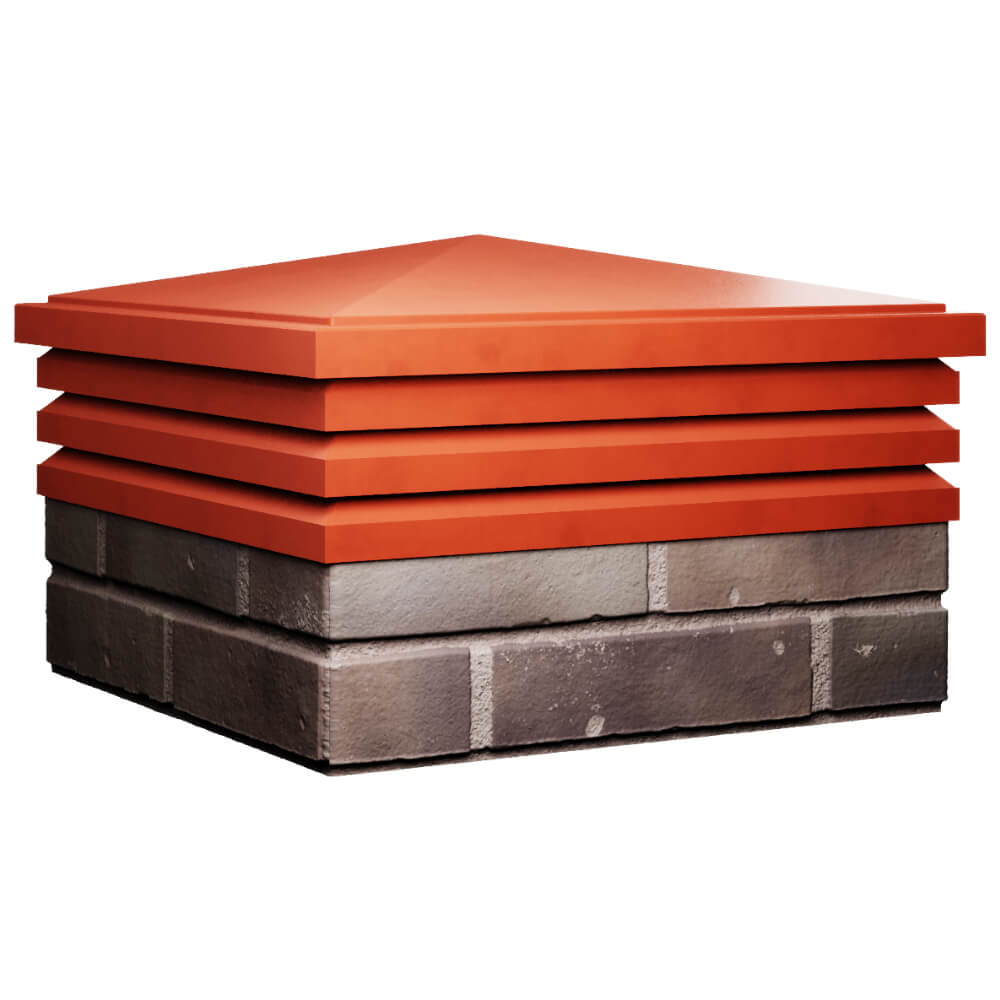 Колпак Zking Бона ХайТек Красный на столб 2х2 кирпича (513х513мм) в Ереване фото