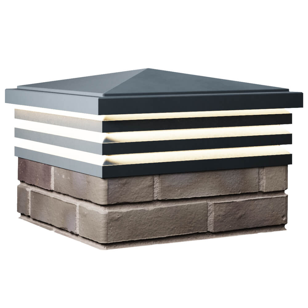 Колпак Zking Бона ХайТек Серый на столб 1.5х1.5 кирпича (385х385мм) с подсветкой в Ереване фото