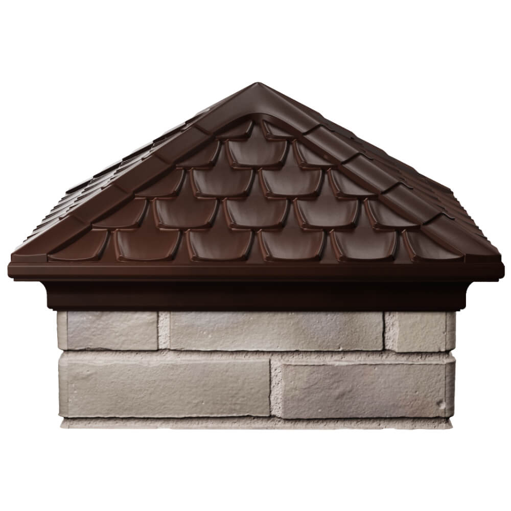 Колпак Zking Эльбрус Коричневый на столб 1.5х1.5 кирпича (385х385мм) Ереван фото