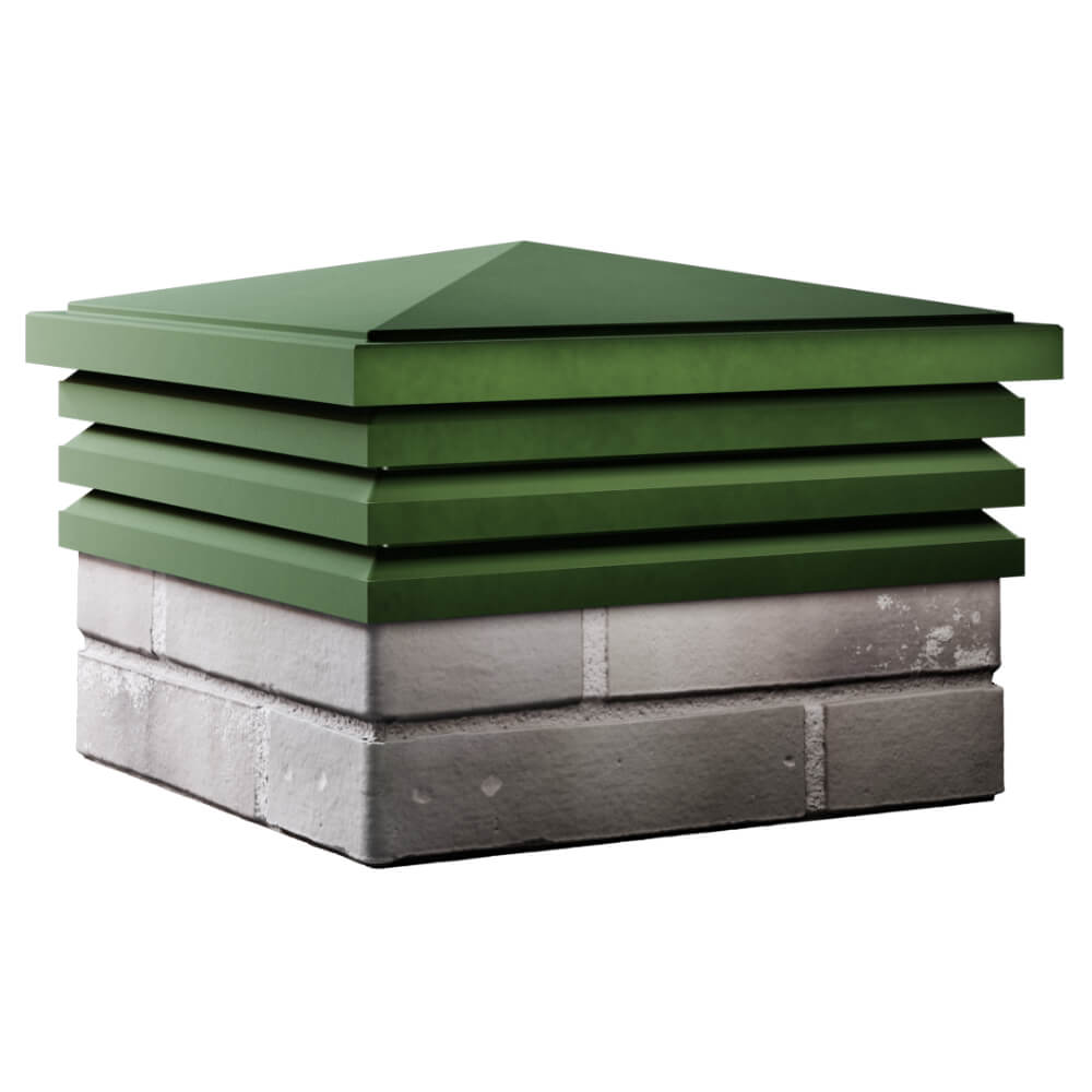 Колпак Zking Бона ХайТек Зеленый на столб 1.5х1.5 кирпича (385х385мм) в Ереване фото