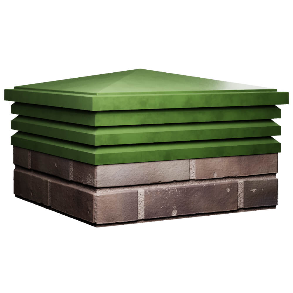 Колпак Zking Бона ХайТек Зеленый на столб 2х2 кирпича (513х513мм) в Ереване фото