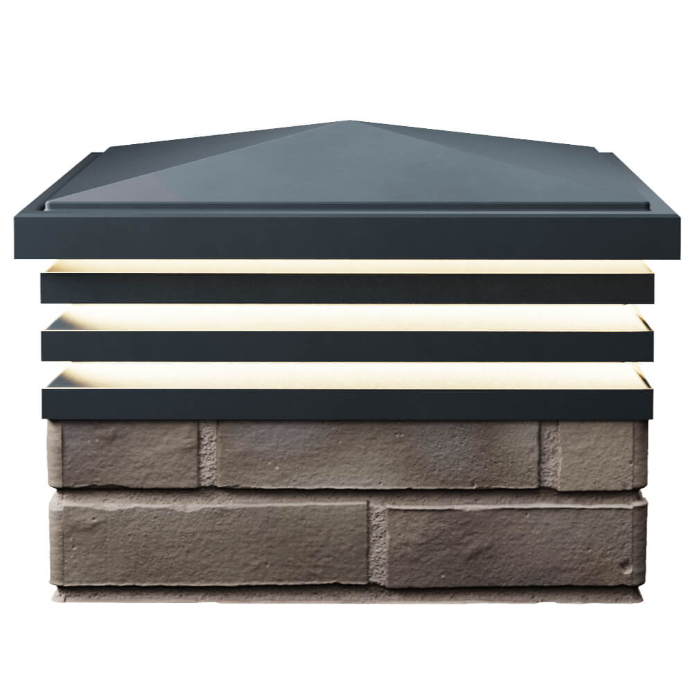 Колпак Zking Бона ХайТек Серый на столб 1.5х1.5 кирпича (385х385мм) с подсветкой в Ереване фото