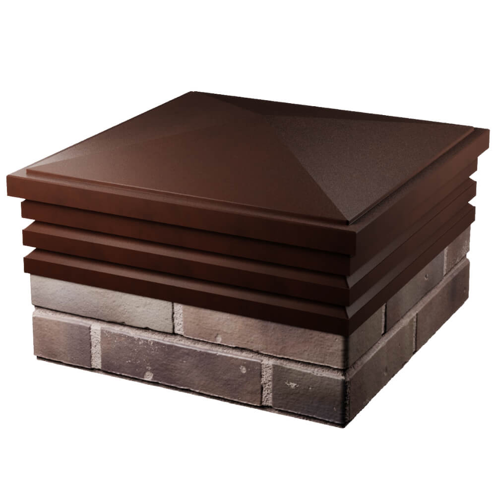 Колпак Zking Бона ХайТек Коричневый на столб 2х2 кирпича (513х513мм) в Ереване фото